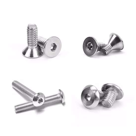 Ss 304 316 Stainless Steel M3 M4 M5 Machine Threads Button Head Hex Socket Screw