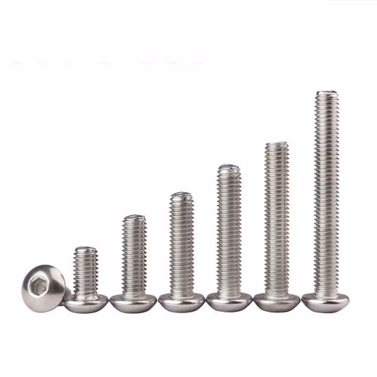 SS304 Stainless Steel Button Head Hexagon Socket Round Head Screw