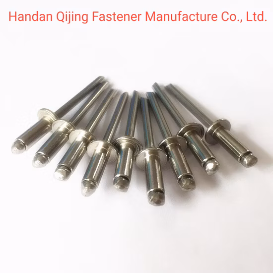 High Quality Rivet Fastener Steel Body Steel Mandrel Open End Blind Pop Rivets DIN 7337A Contact Rivet Hollow Rivet Semi Tubular Rivets Aluminum Rivets